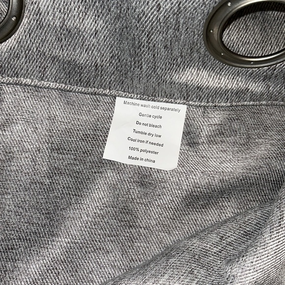 Pair of Gray grommet curtains 95”x51” pet free smoke free home - Picture 3 of 4